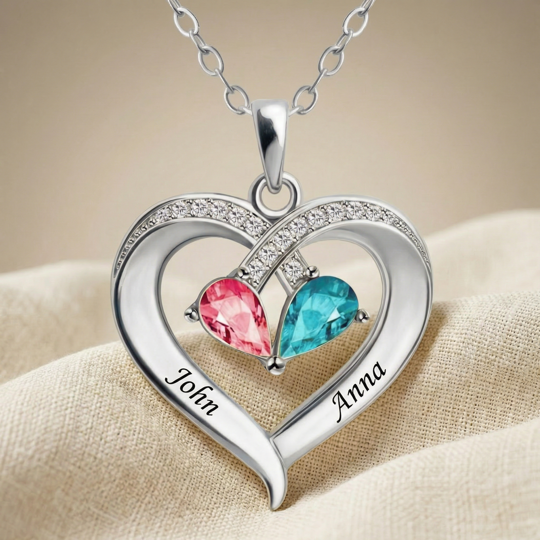 Dla Mojej Żony - Kamień Urodzinowy Serce Naszyjnik