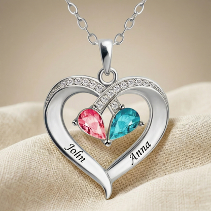 Dla Mojej Żony - Kamień Urodzinowy Serce Naszyjnik