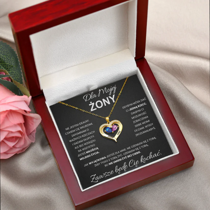 Dla Mojej Żony - Kamień Urodzinowy Serce Naszyjnik