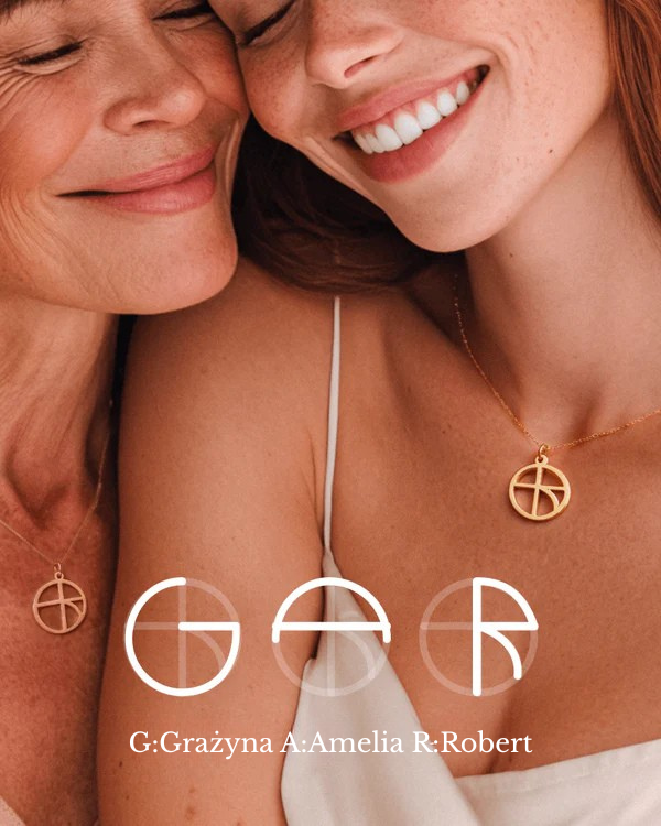 Inicjały Rodzinne Monogram Wisiorek