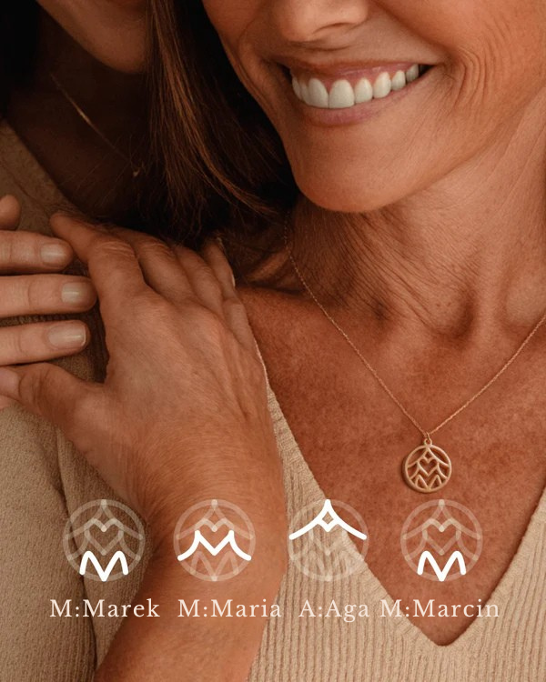 Inicjały Rodzinne Monogram Wisiorek