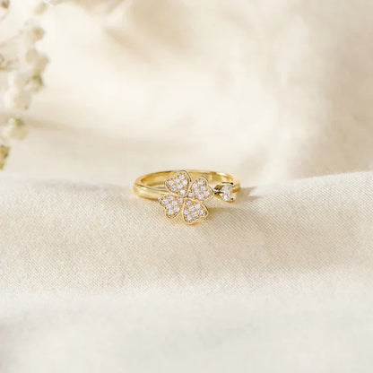 Dla mojej córki - pierścionek z koniczynką na szczęście | Regulowany